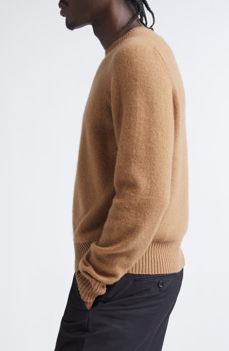 TOM FORD Felted Cashmere Crewneck Sweater, Alternate, color, Jb252 Camel