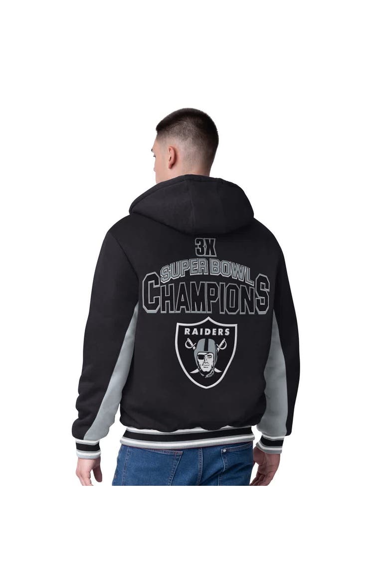 Men's G-III Extreme Black Las Vegas Raiders No Huddle Commemorative Full-Zip Hoodie Jacket, Alternate, color, Black