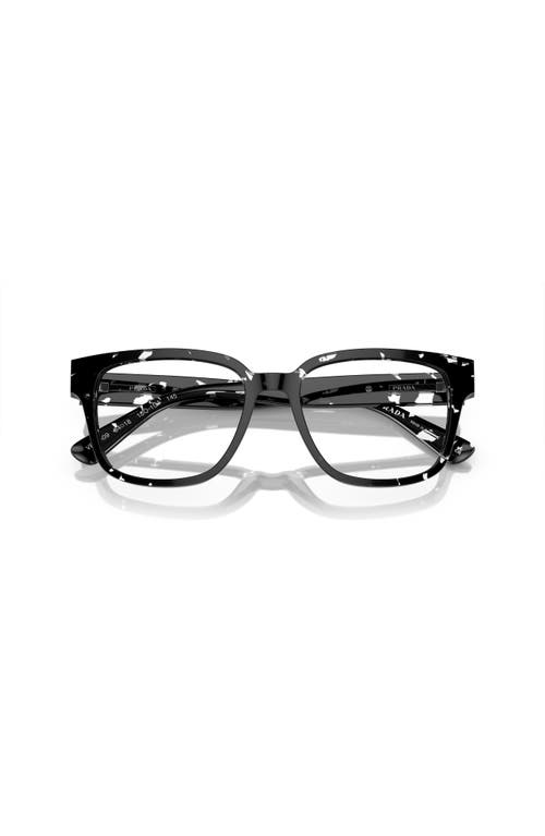 Prada 54mm Rectangle Optical Glasses In Black