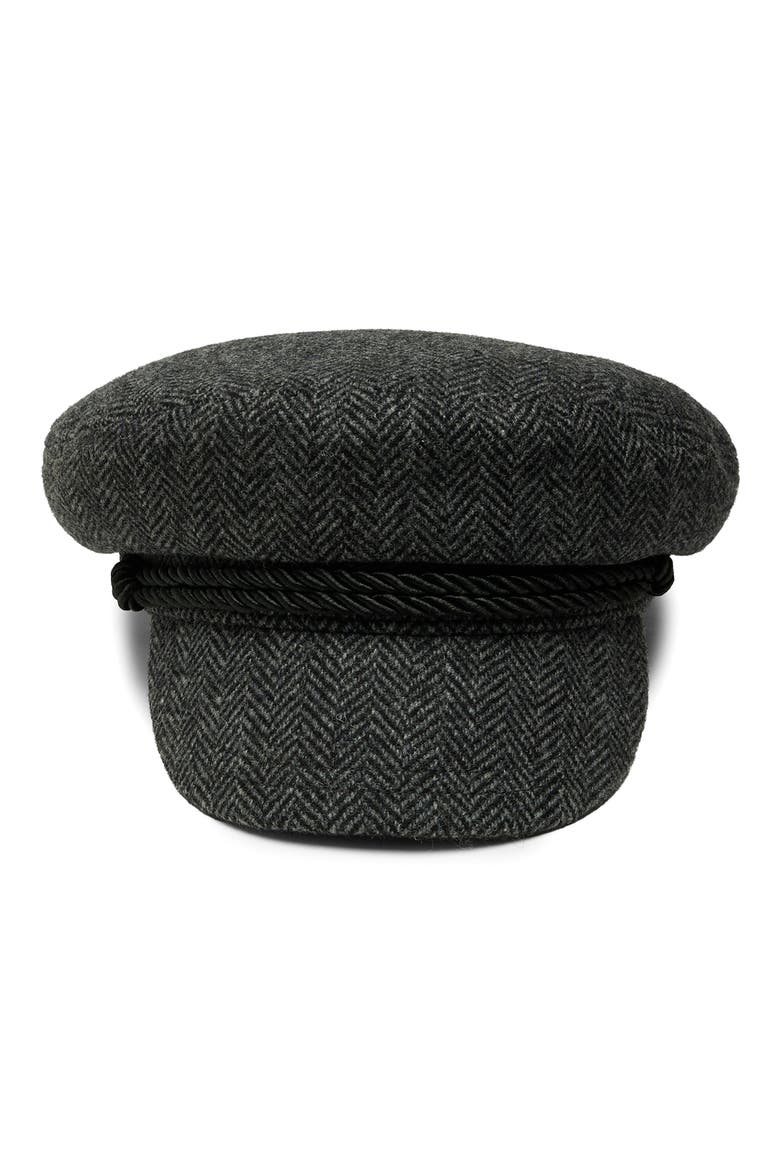 Blair Herringbone Wool Fisherman Cap, Alternate, color, CHARCOAL