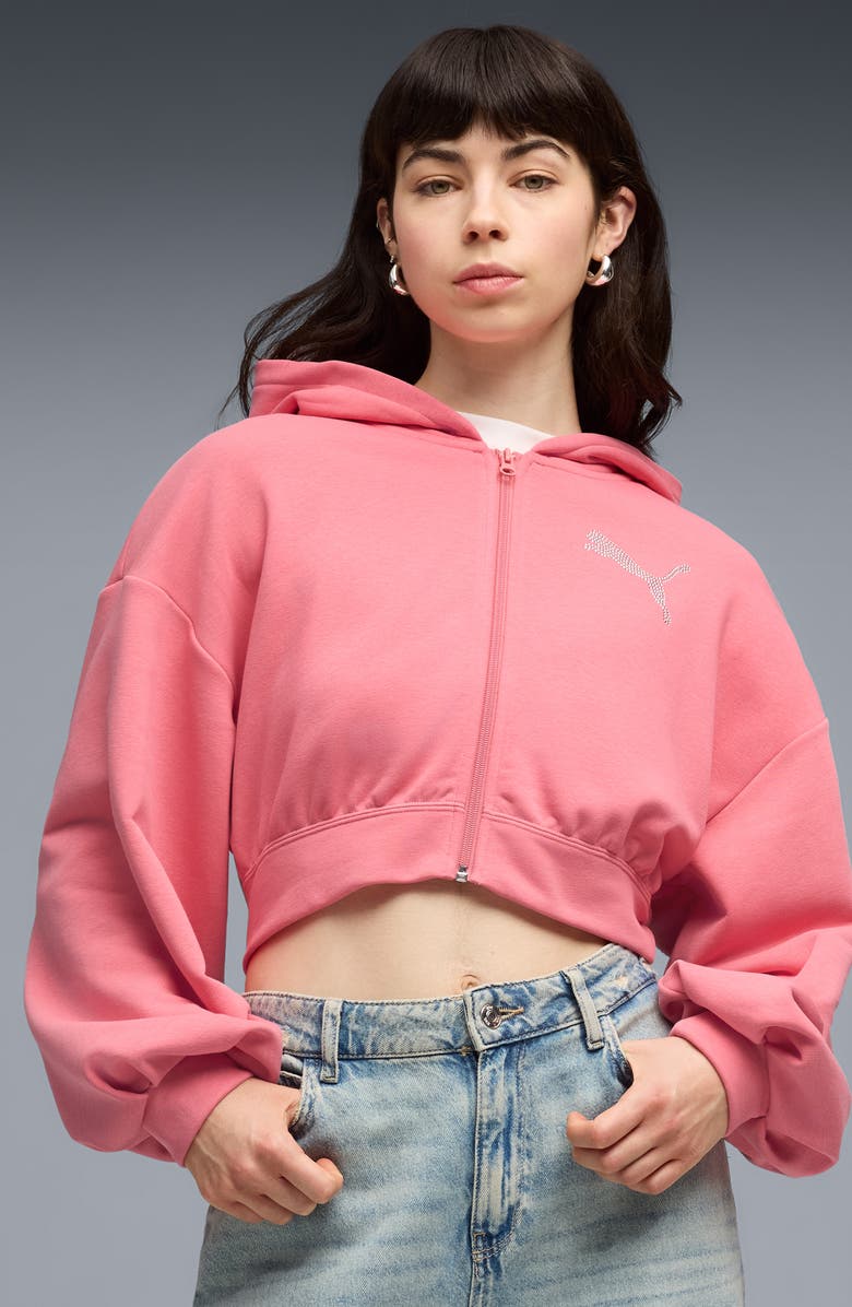 PUMA Essential Graphic Leo Luxe Bedazzled Track Pants, Alternate, color, 