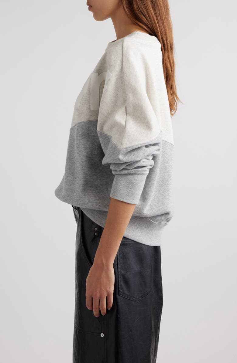 Isabel Marant Étoile Houston Colorblock Cotton Graphic Sweatshirt, Alternate, color, 