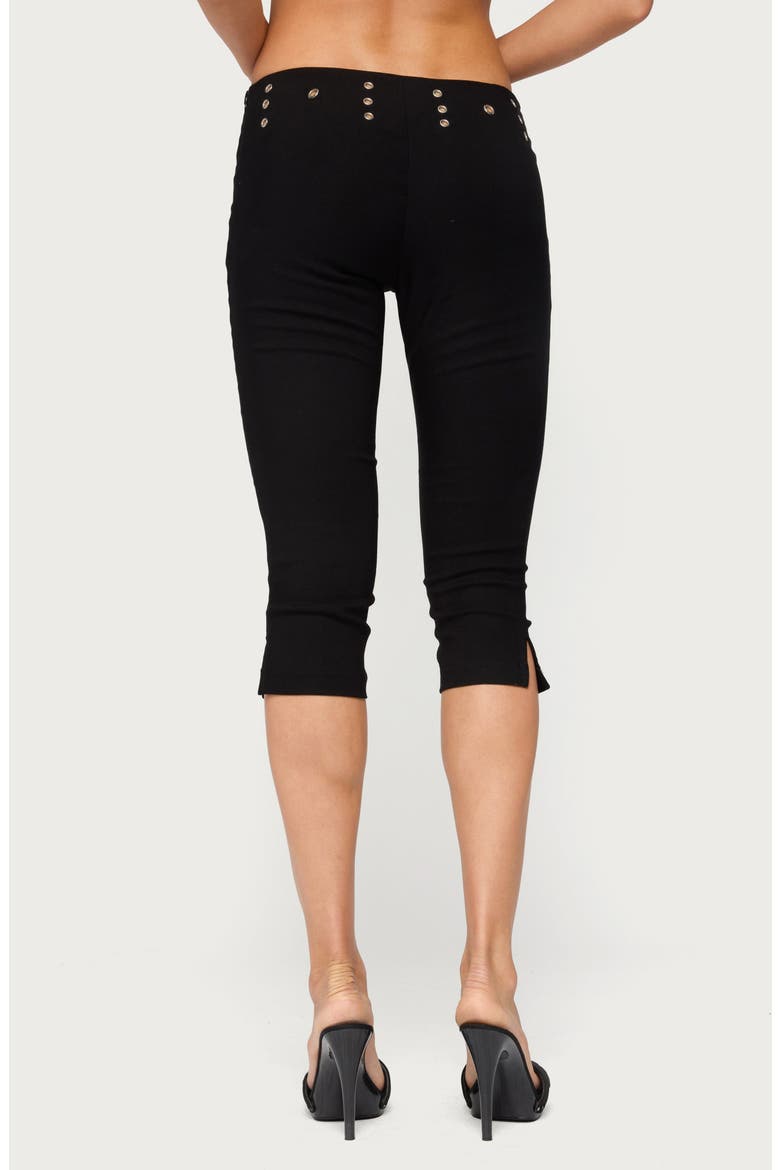 Meeva Grommet Capri Pants, Alternate, color, BLACK