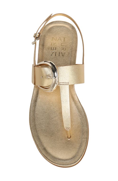 Naturalizer Taylor Womens Leather T-strap Slingback Sandals In Gold