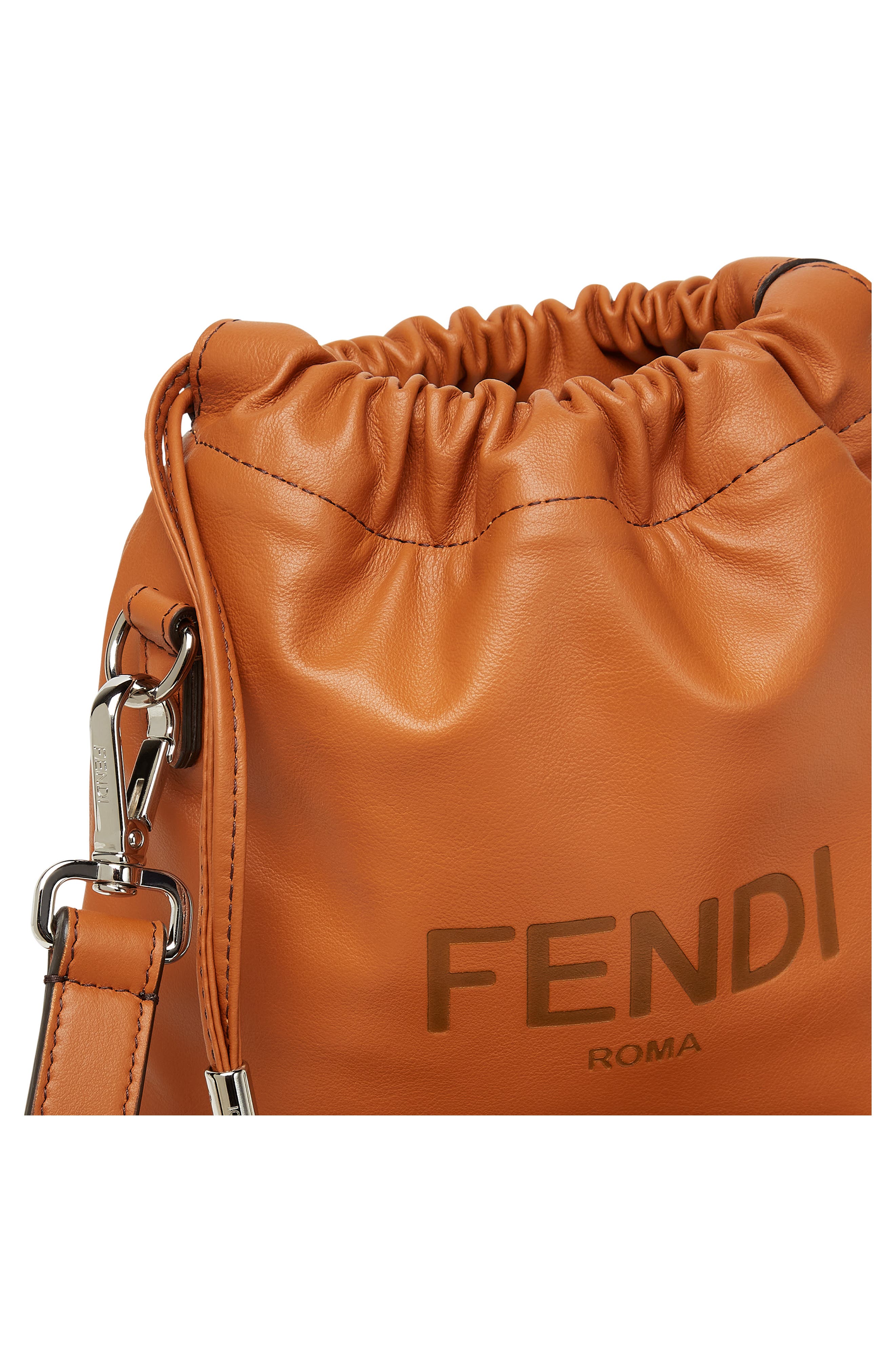Fendi Leather Bucket Bag, Alternate, color, 