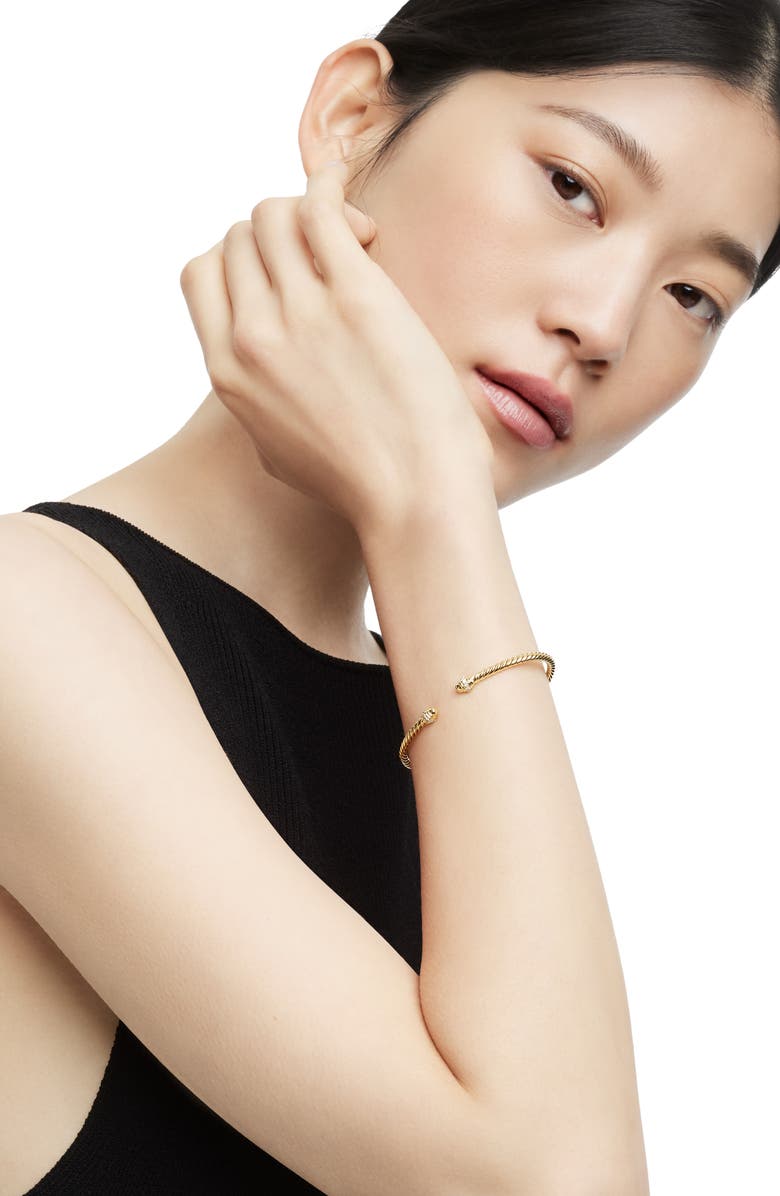 Cablespira<sup>®</sup> 18K Yellow Gold & Pavè Diamond Bracelet, 3mm