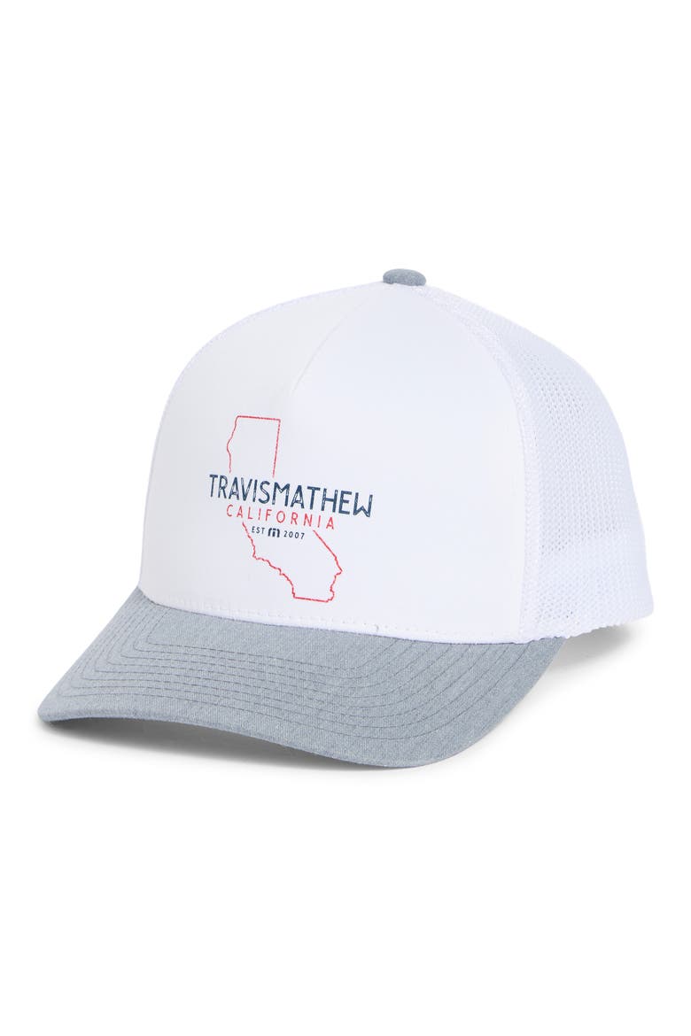 Almost Weather California Trucker Hat, Main, color, WHITE