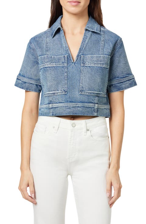 Boxy Crop Denim Shirt