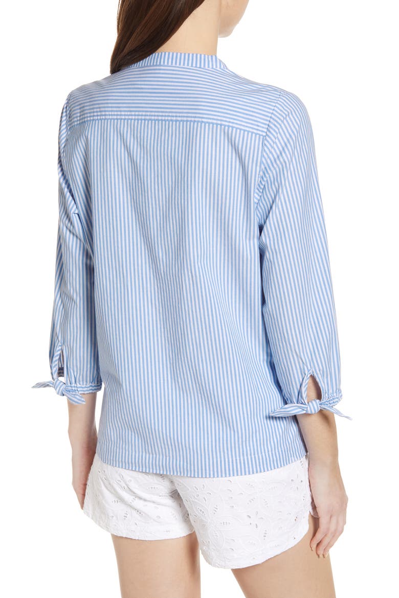 Savannah Stripe Embroidered Top, Alternate, color, CORNFLOWER