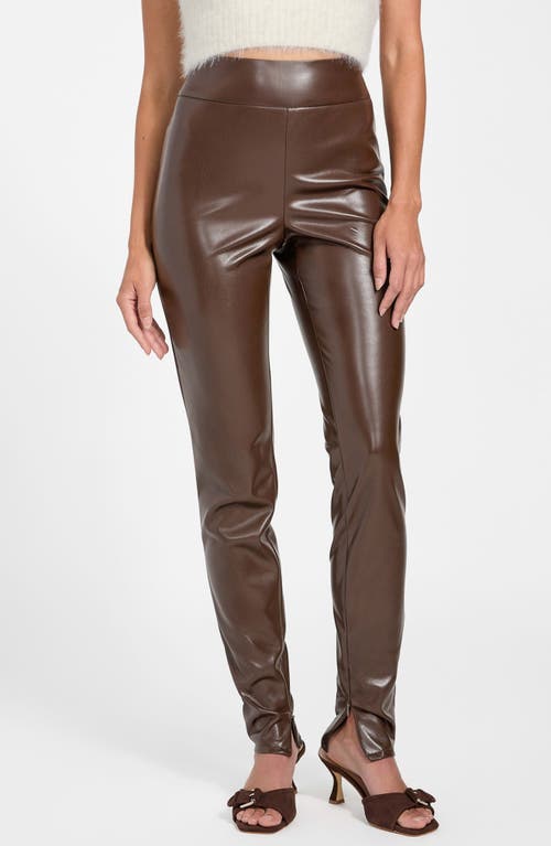 Guess Prescilla Faux Leather Leggings In Brown