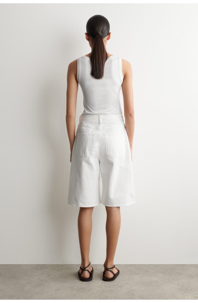 COS Knee-length Denim Shorts, Alternate, color, White