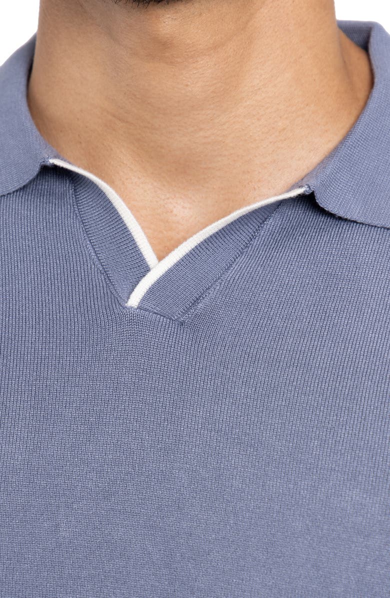 XRAY V-Neck Polo Sweater, Alternate, color, Heather Slate