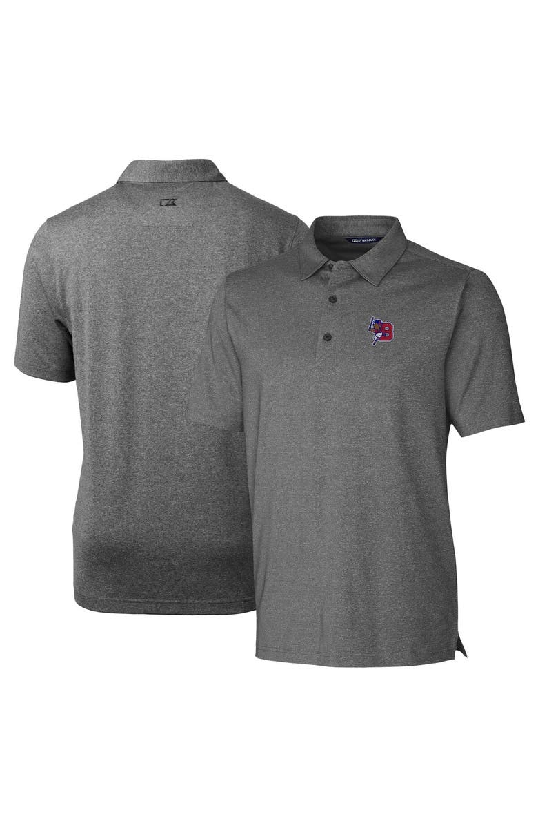 Cutter & Buck Men's Cutter & Buck Heather Charcoal Buffalo Bisons Forge Heathered Stretch Polo, Main, color, 