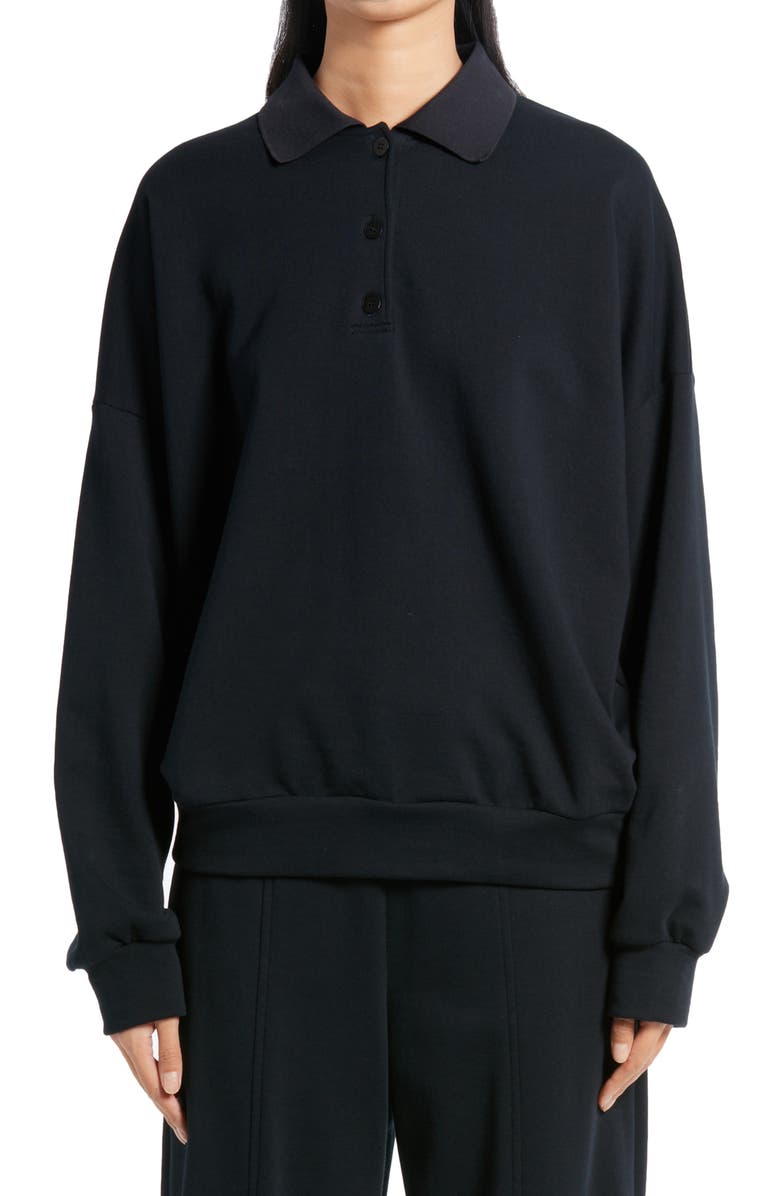 The Row Corzas Cotton Jersey Polo Top, Main, color,