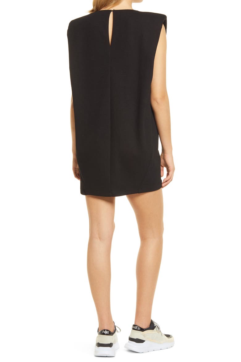 Shoulder Pad Knit Dress, Alternate, color, BLACK