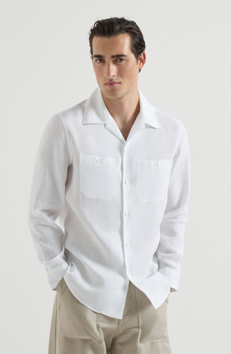 Brunello Cucinelli Shirt with chest pockets, Alternate, color, White