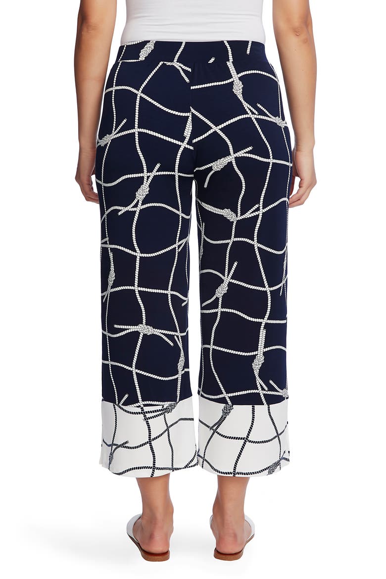 Colorblock Nautical Ropes Crop Wide Leg Trousers, Alternate, color, EVENING NAVY