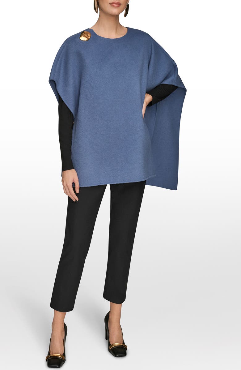 Donna Karan New York Wool Blend Cape, Alternate, color, Tempest