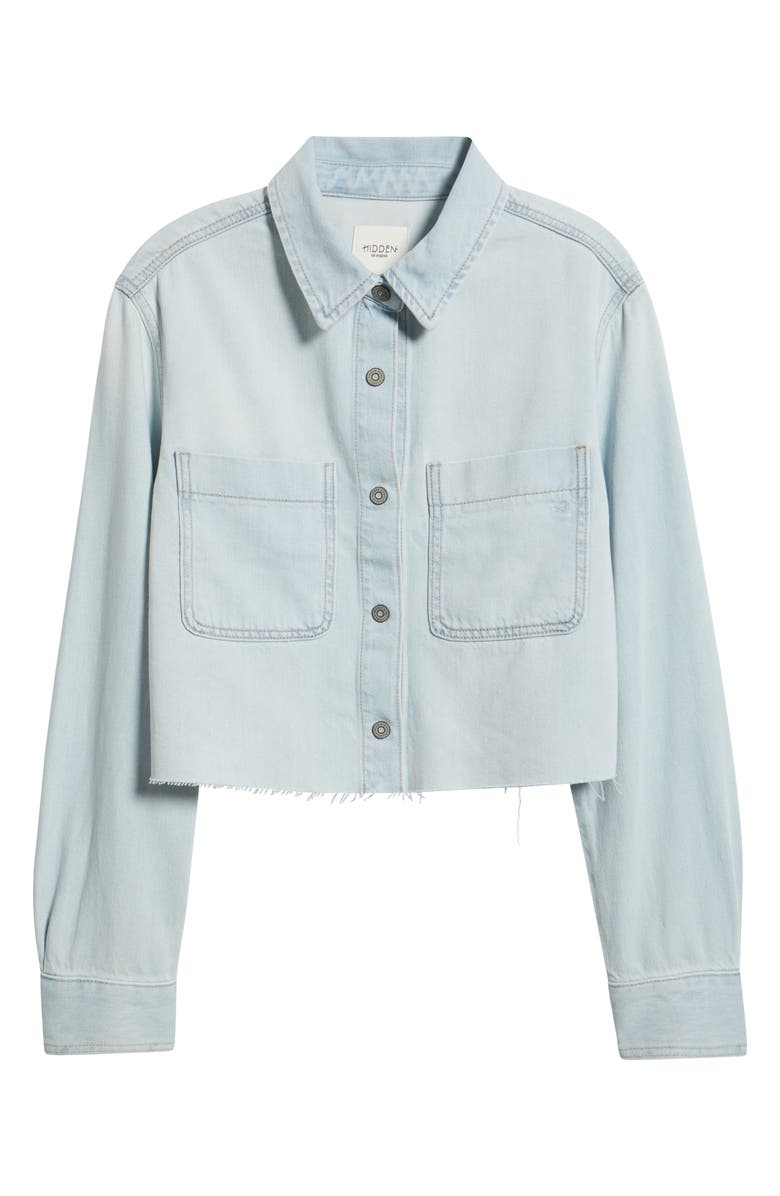 HIDDEN JEANS Classic Crop Denim Shirt Jacket, Alternate, color, Light Wash