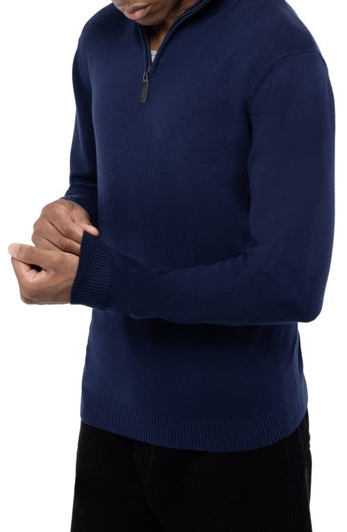 X-ray Xray Quarter Zip Mock Neck Sweater In Navy