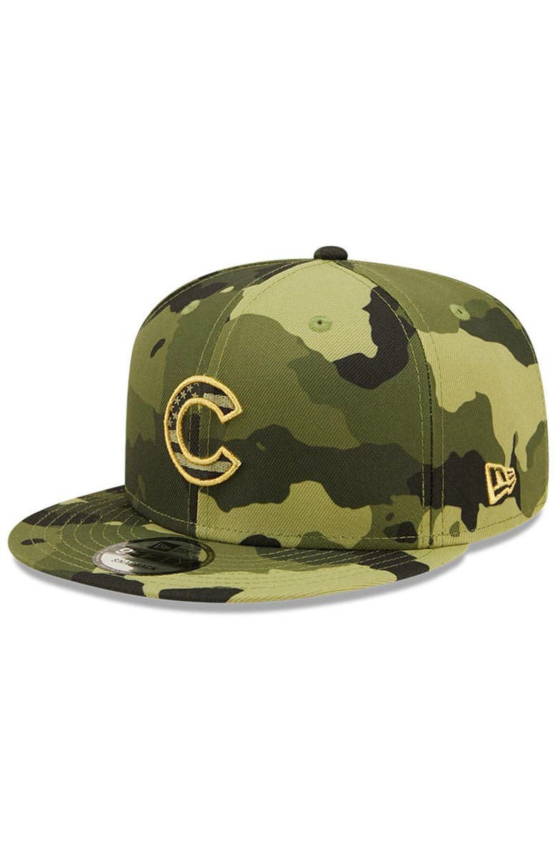 New Era Men's New Era Camo Chicago Cubs 2022 Armed Forces Day 9FIFTY Snapback Adjustable Hat, Alternate, color, 