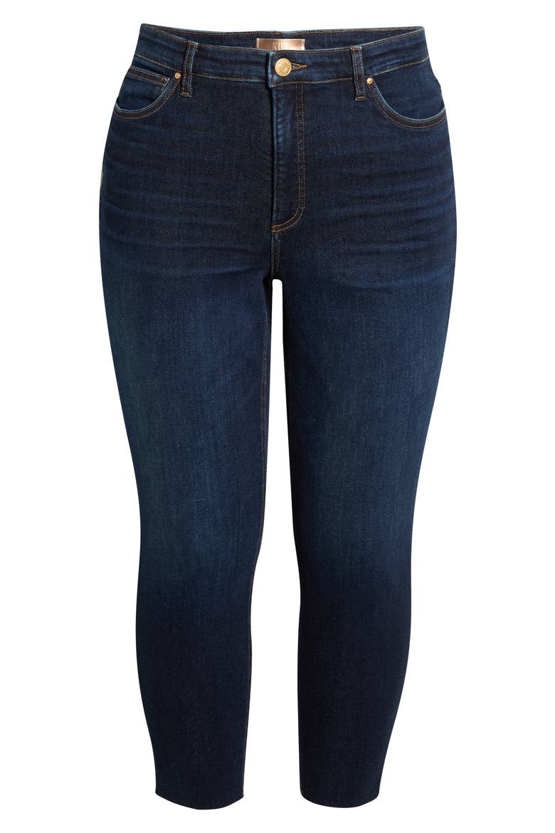 Rachael Fab Ab Raw Hem High Waist Crop Mom Jeans, Alternate, color, MENTOR