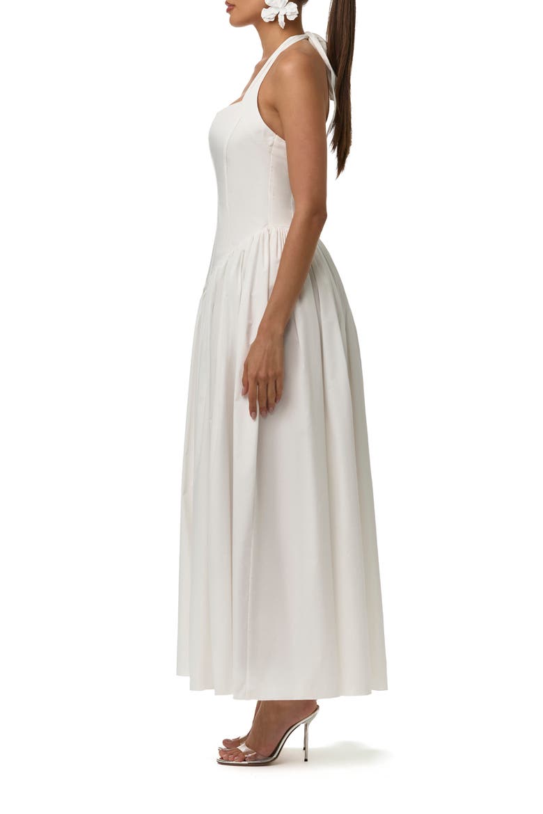 Shirting Halter Maxi Dress, Alternate, color, OFF WHITE