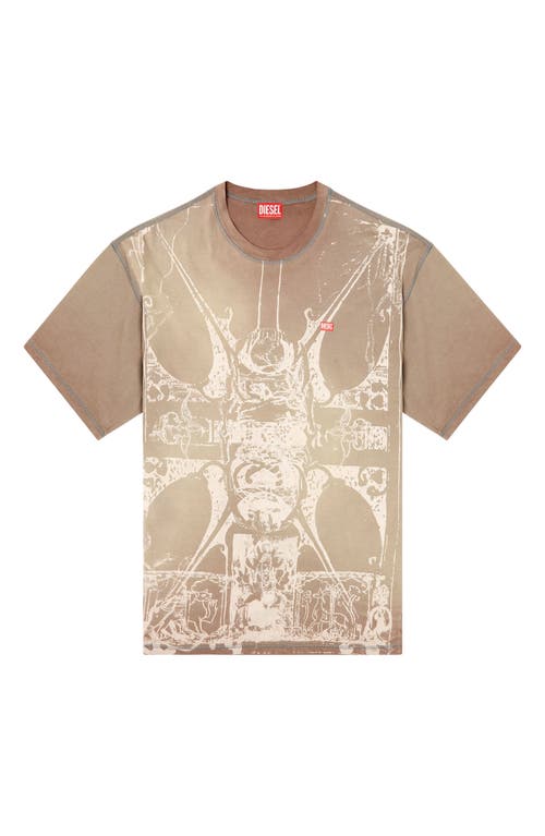 Diesel T-shirt With Tonal Medieval Print