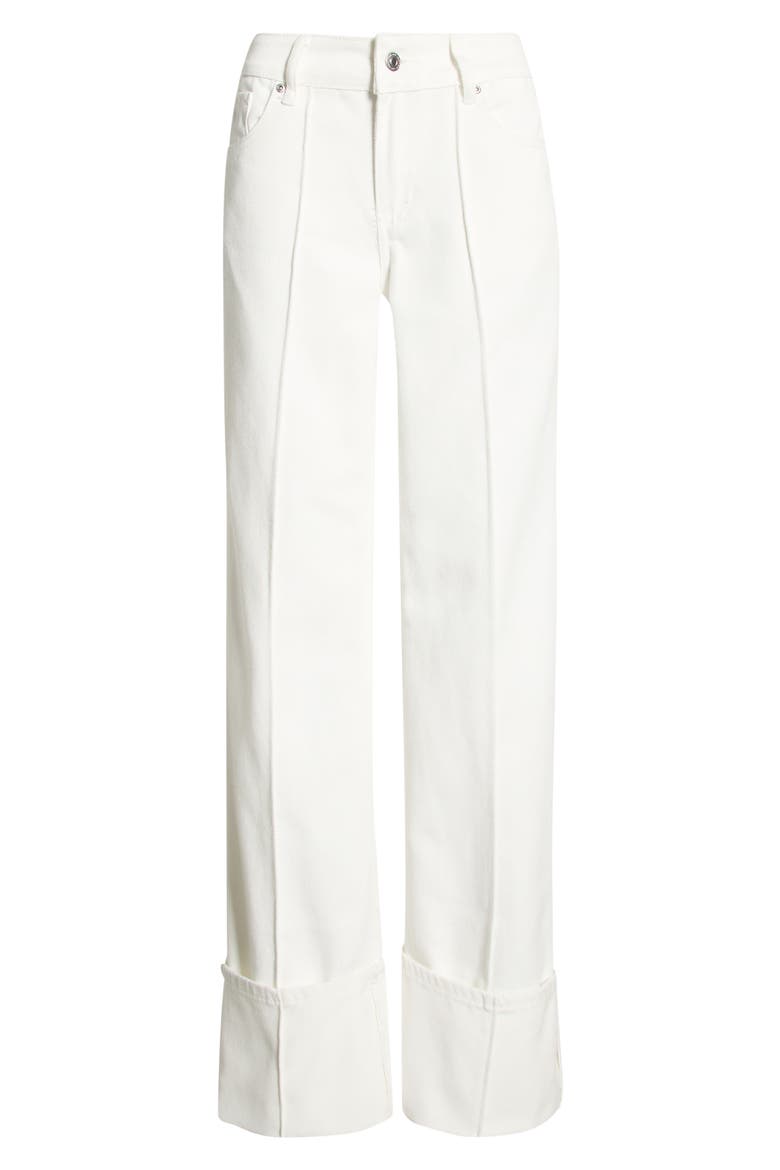 Ida Selvedge Seamed Wide Leg Jeans, Main, color, CLOUD