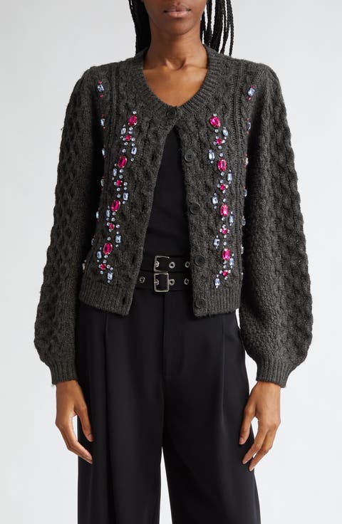 Joelle Embellished Cable Stitch Cardigan
