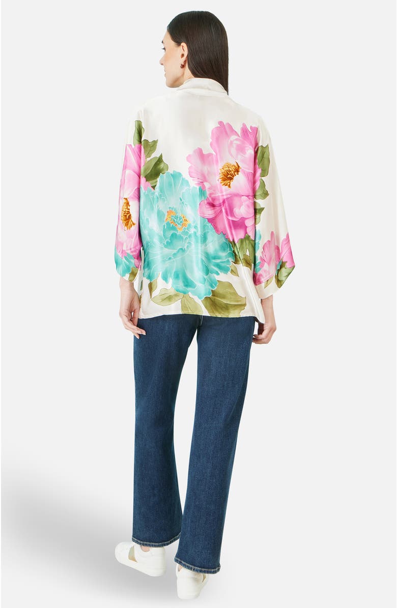 Yumi Floral Print Relaxed Jacket, Alternate, color, White