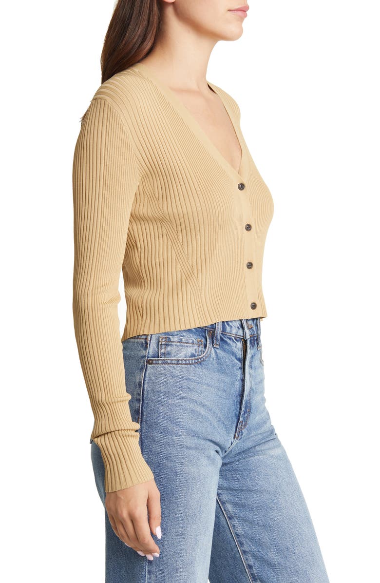 rag & bone Carrie Button Cardigan, Alternate, color, Khaki