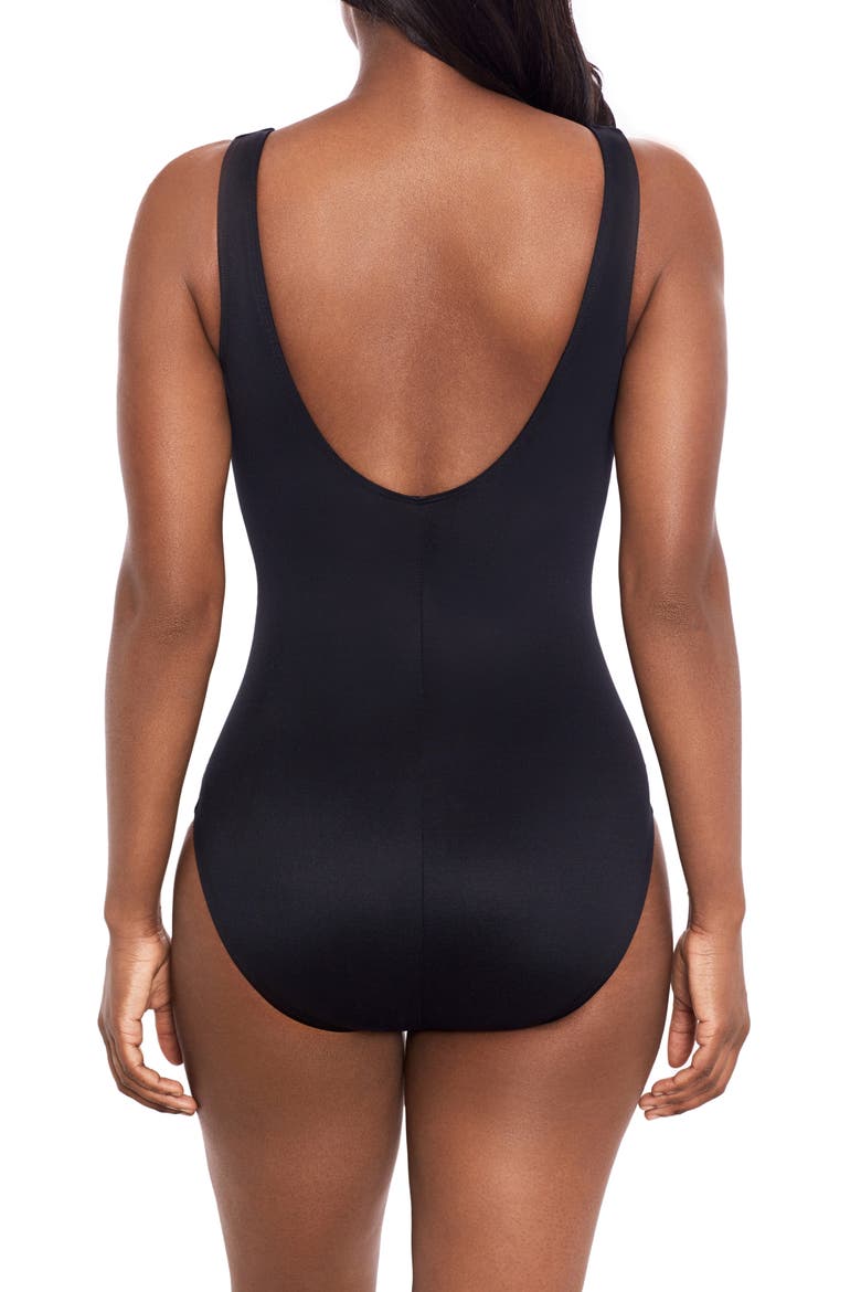 Selenite Layered Escape One-Piece Swimsuit, Alternate, color, BLACK/ WHITE