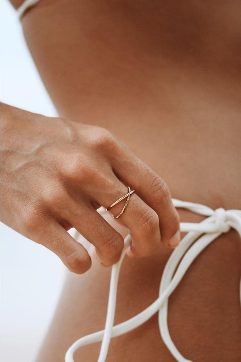 Harmony Double Ring, Alternate, color, Gold