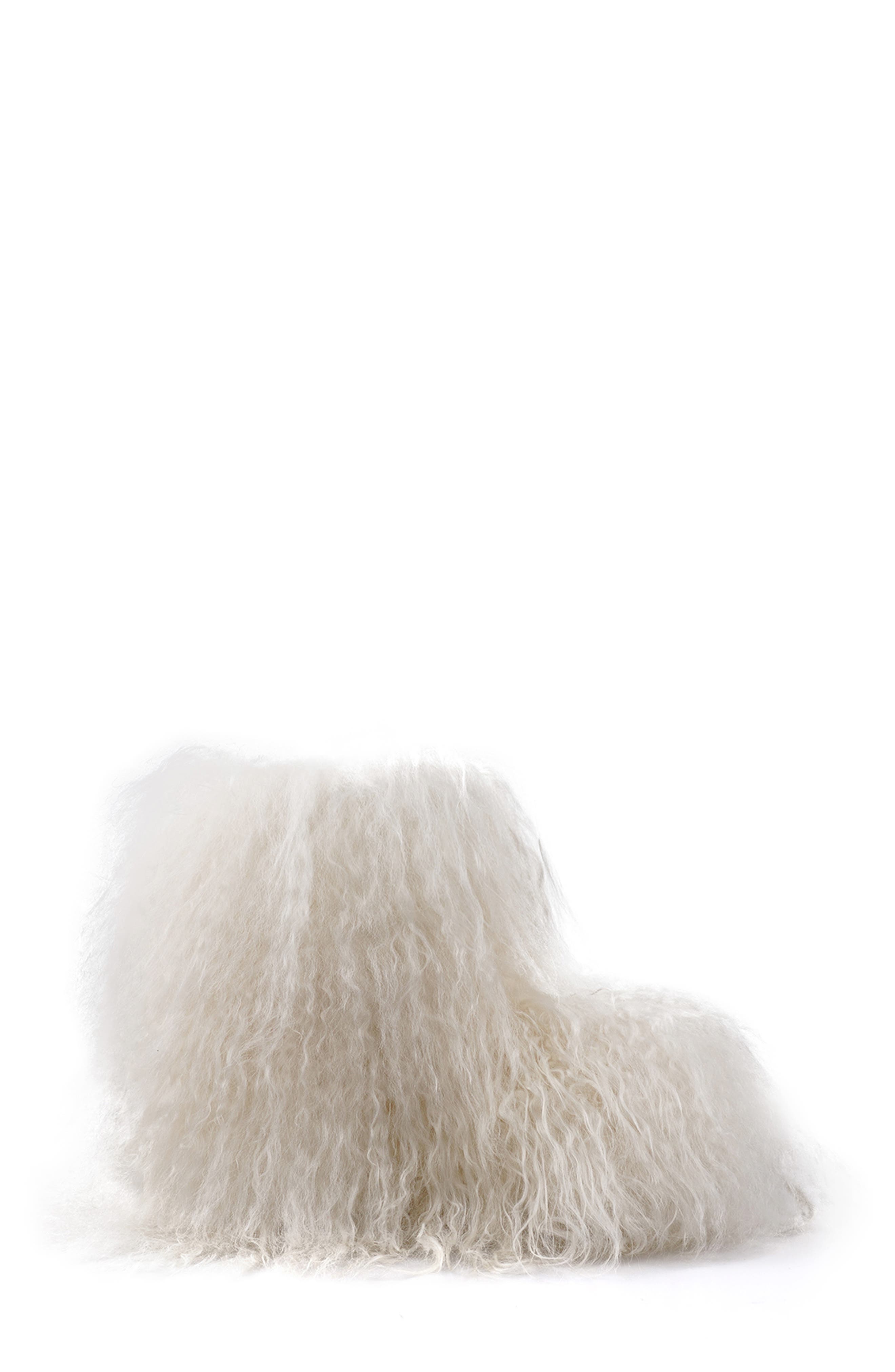 Risha Genuine Shearling Bootie, Alternate, color, IVORY O