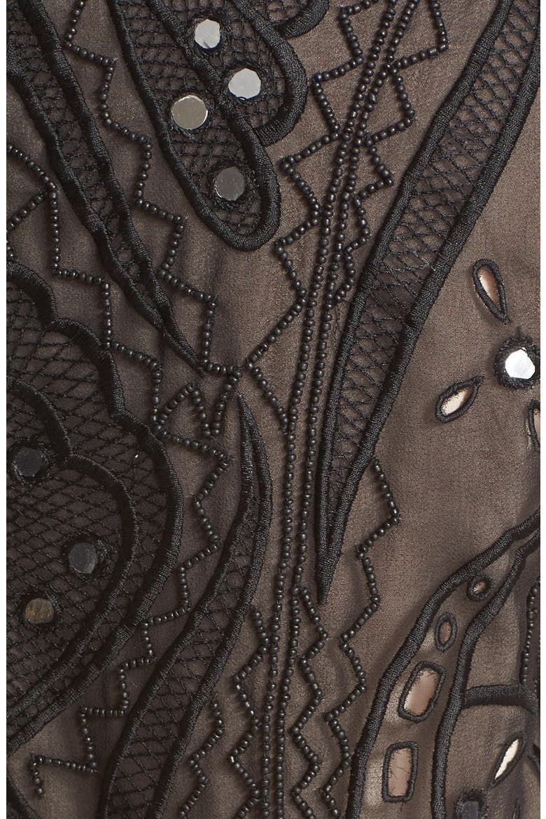 'Viktoria' Embellished Blouse, Alternate, color, BLACK