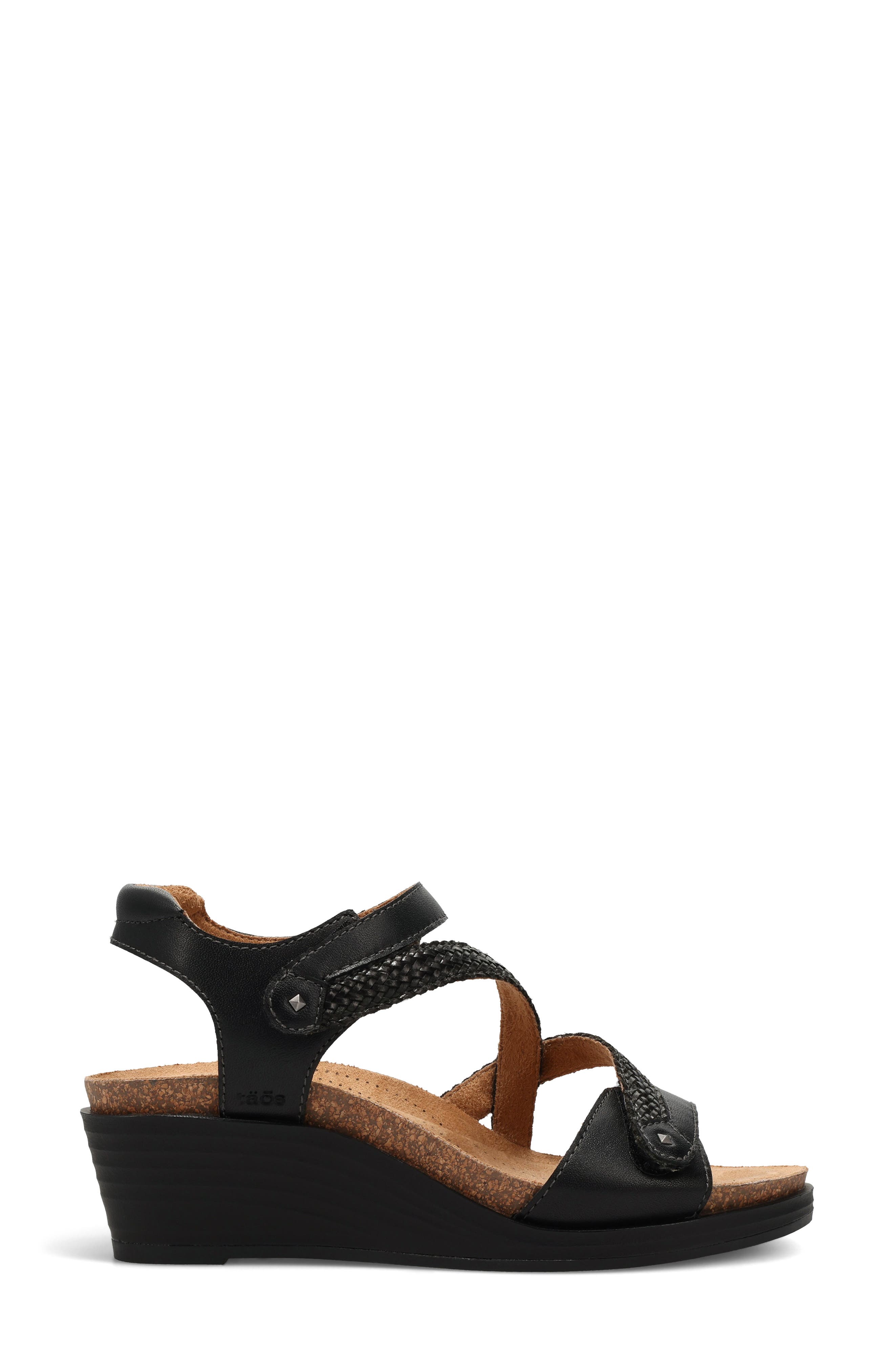 Taos Zecret Ankle Strap Platform Wedge Sandal, Alternate, color, Black