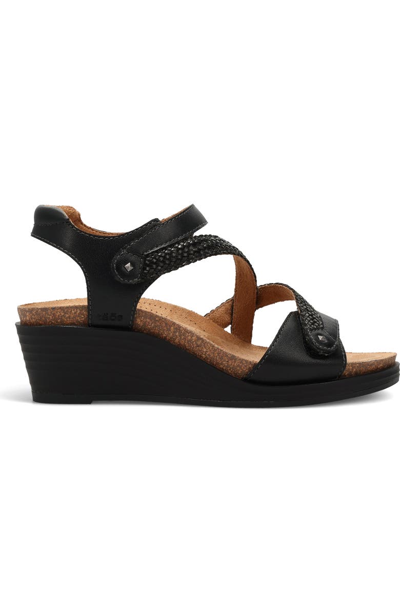 Taos Zecret Ankle Strap Platform Wedge Sandal, Alternate, color, Black