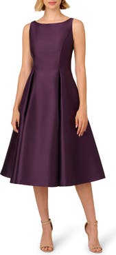Adrianna Papell Sleeveless Mikado Fit & Flare Midi Dress