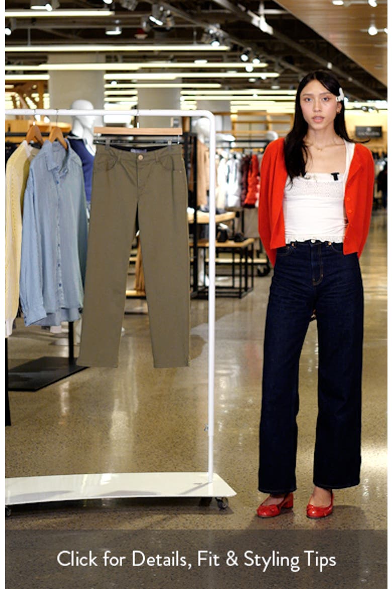 High Waist Straight Leg Stretch Twill Pants video