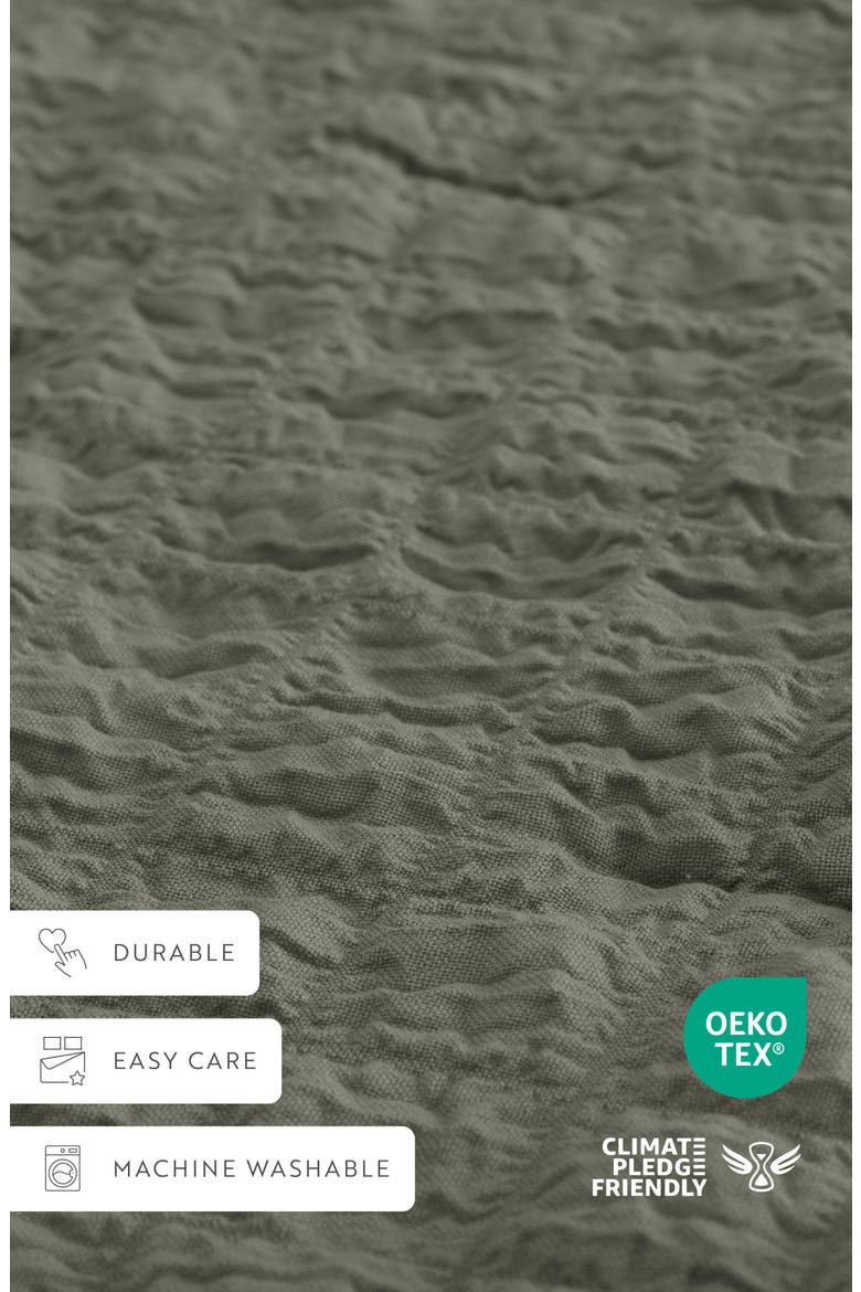 Seersucker Textured 3-Piece Comforter Set, Alternate, color, WILLOW