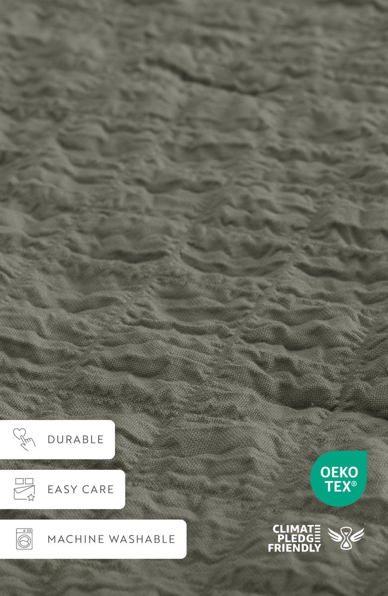 HOMESPUN Seersucker Textured 3-Piece Comforter Set, Alternate, color, Willow