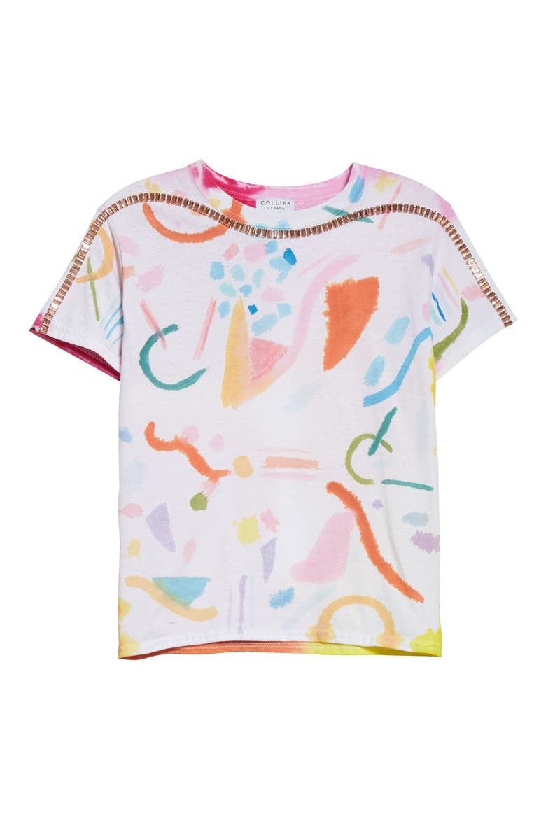 Sporty Spice Embellished Mixed Print T-Shirt, Alternate, color, MEMPHIS