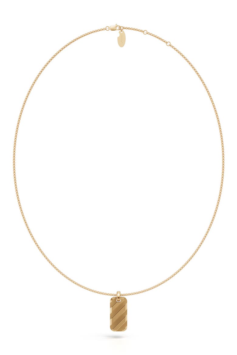 Shadow Strip Tag Pendant Necklace, Main, color, YELLOW GOLD
