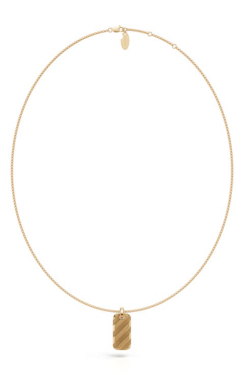 Shadow Strip Tag Pendant Necklace