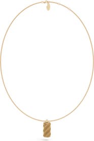 Off-White Shadow Strip Tag Pendant Necklace