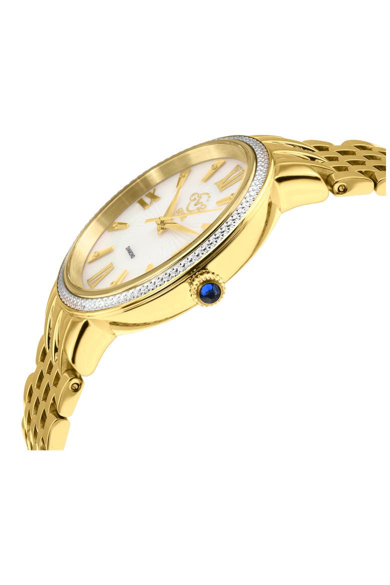 Women's Genoa Diamond Dial Bracelet Watch, 37mm, Alternate, color, GOLD