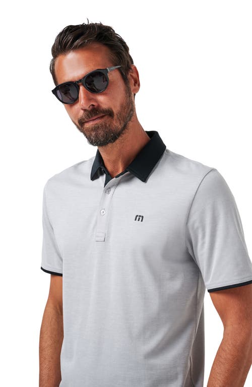 Travismathew Deep Start Polo In Heather Light Grey/black