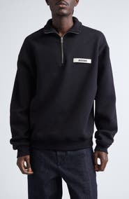 Jacquemus Le Camionneur Gros Grain Half Zip Fleece Sweatshirt