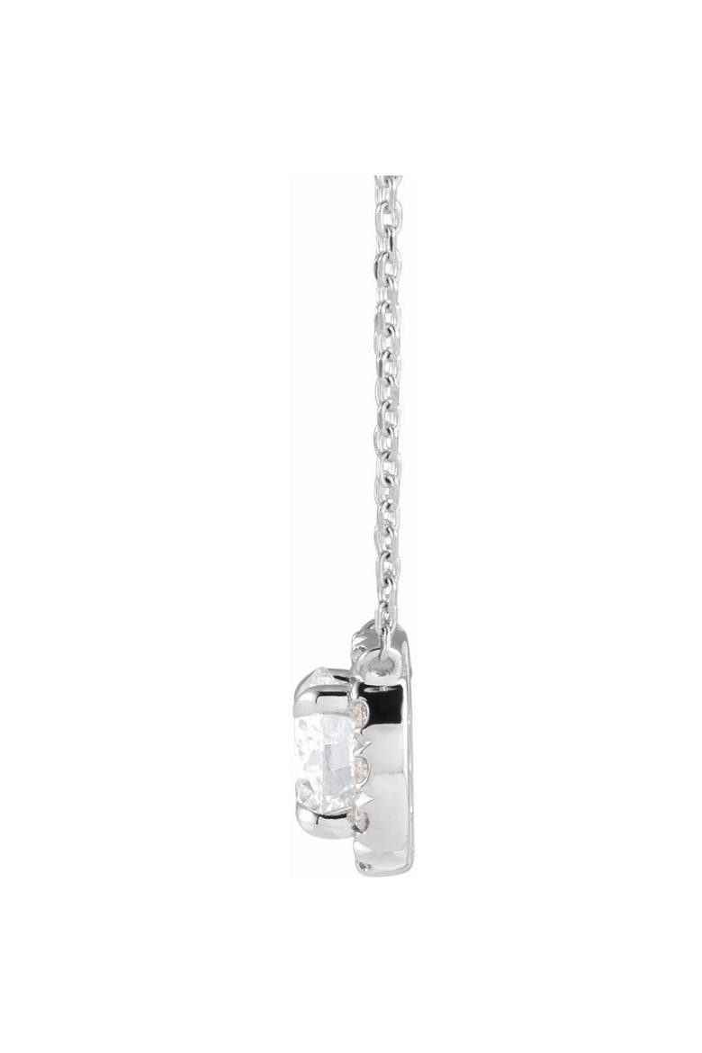 1 CT Lab-Grown Diamond French-Set 16-18" Necklace in 14K Gold, Alternate, color, White